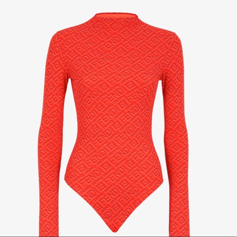 Fendi x Skims Mock Neck Long Sleeve Bodysuit